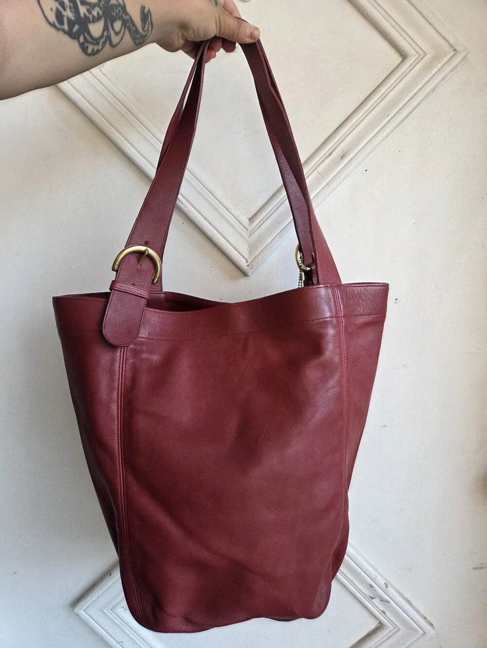 Vintage Coach Red Soho Tote XL Duffle 4082🔥❤️